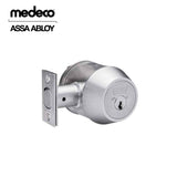 Medeco - 11C603T-26-DLT - Maxum Commercial Deadbolt with 6 Pin DL Keyway Single Cylinder and 2-3/8 Backset - MedecoÂ³ - 26 (Satin Chrome)