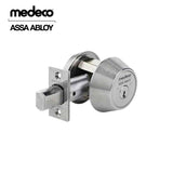 Medeco - 11C604J-26-DLT - Maxum Commercial Deadbolt with 6 Pin DL Keyway Single Cylinder and 2-3/4 Backset - MedecoÂ³ BiLevel - 26 (Satin Chrome)