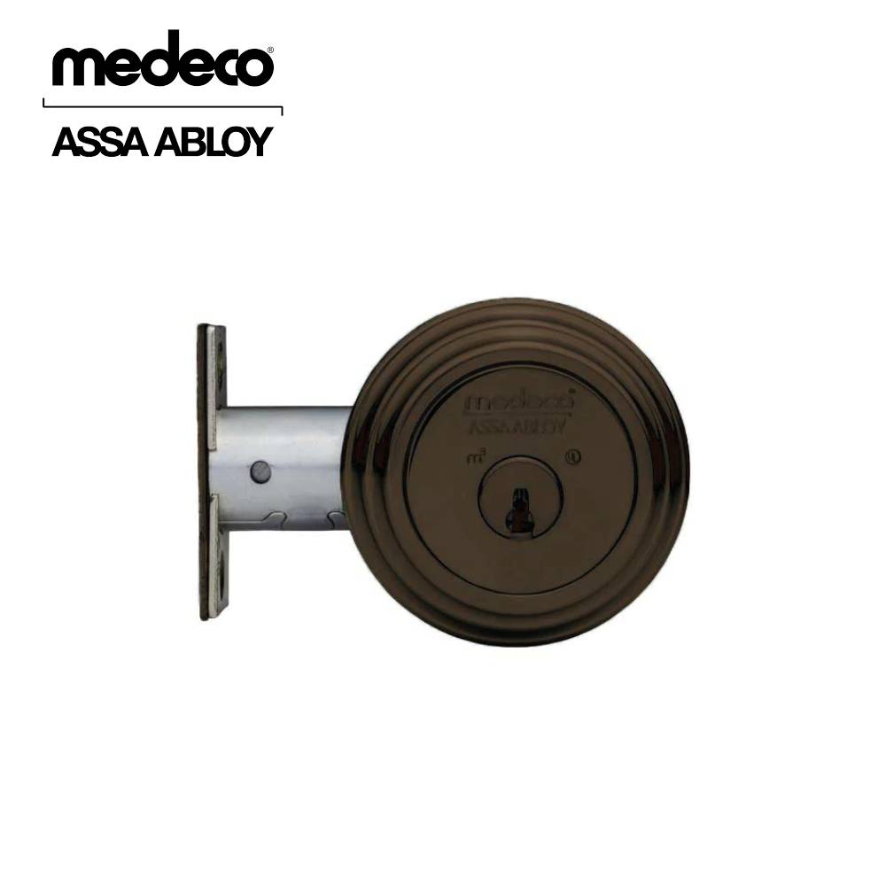 Medeco - 11C604T-24-DLT - Maxum Commercial Deadbolt with 6 Pin DL Keyway Single Cylinder and 2-3/4 Backset - MedecoÂ³ - 24 (Dark Bronze)