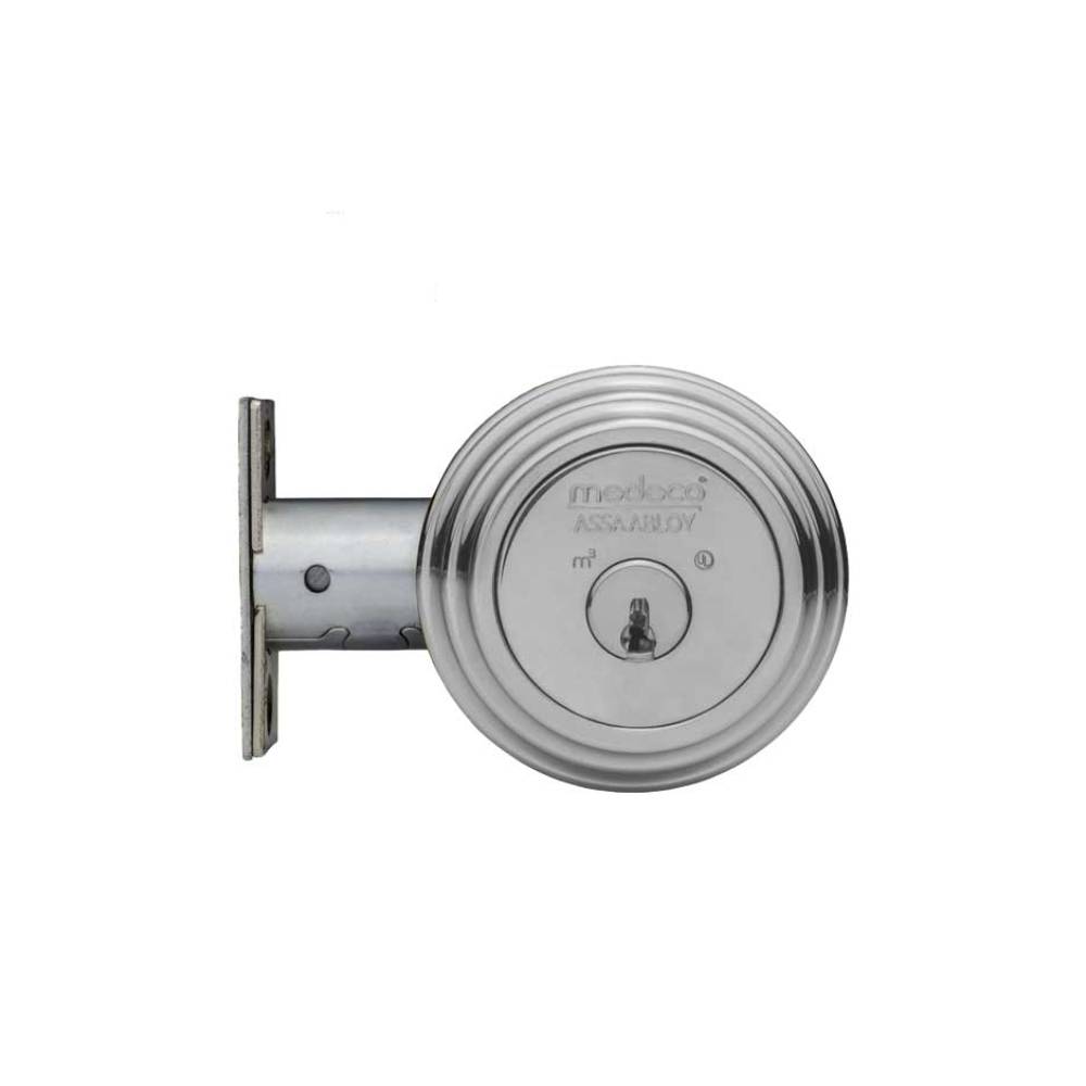 Medeco - 11C623J-26-DLT - Maxum Commercial Deadbolt with 6 Pin DL Keyway Double Cylinder and 2-3/8 Backset - MedecoÂ³ BiLevel - 26 (Satin Chrome)