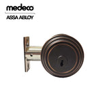 Medeco - 11R503J-10-DLT - Maxum Residential Deadbolt with 5 Pin DL Keyway Single Cylinder and 2 3/8 Backset - MedecoÂ³ BiLevel - 10 (Satin Brass Blackened)