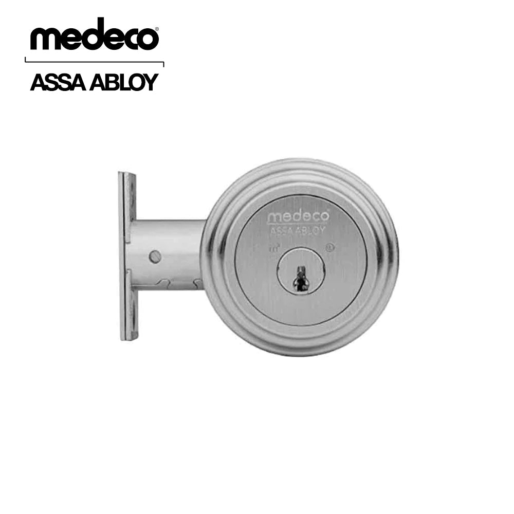 Medeco - 11R503J-19-DLT - Maxum Residential Deadbolt with 5 Pin DL Keyway Single Cylinder and 2 3/8 Backset - MedecoÂ³ BiLevel - 19 (Satin Nickel)