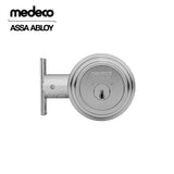 Medeco - 11R503J-19-DLT - Maxum Residential Deadbolt with 5 Pin DL Keyway Single Cylinder and 2 3/8 Backset - MedecoÂ³ BiLevel - 19 (Satin Nickel)