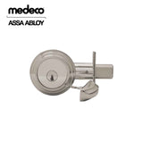 Medeco - 11R533J-19-DLT - Maxum Residential Deadbolt with 5 Pin DL Keyway Double Cylinder and 2-3/8 Backset - MedecoÂ³ BiLevel - 19 (Satin Nickel)