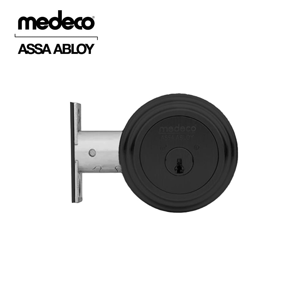 Medeco - 11R603J-22-DLT - Maxum Residential Deadbolt with 6 Pin DL Keyway Single Cylinder and 2-3/8" Backset - Bilevel - 622 (Flat Black)