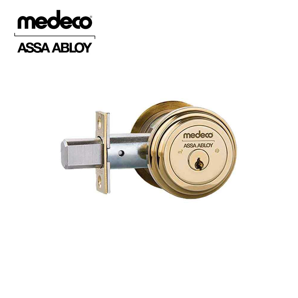 Medeco - 11R603T-05-DLT - Maxum Residential Deadbolt with 6 Pin DL Keyway Single Cylinder and 2-3/8 Backset - MedecoÂ³ - 05 (Bright Brass)