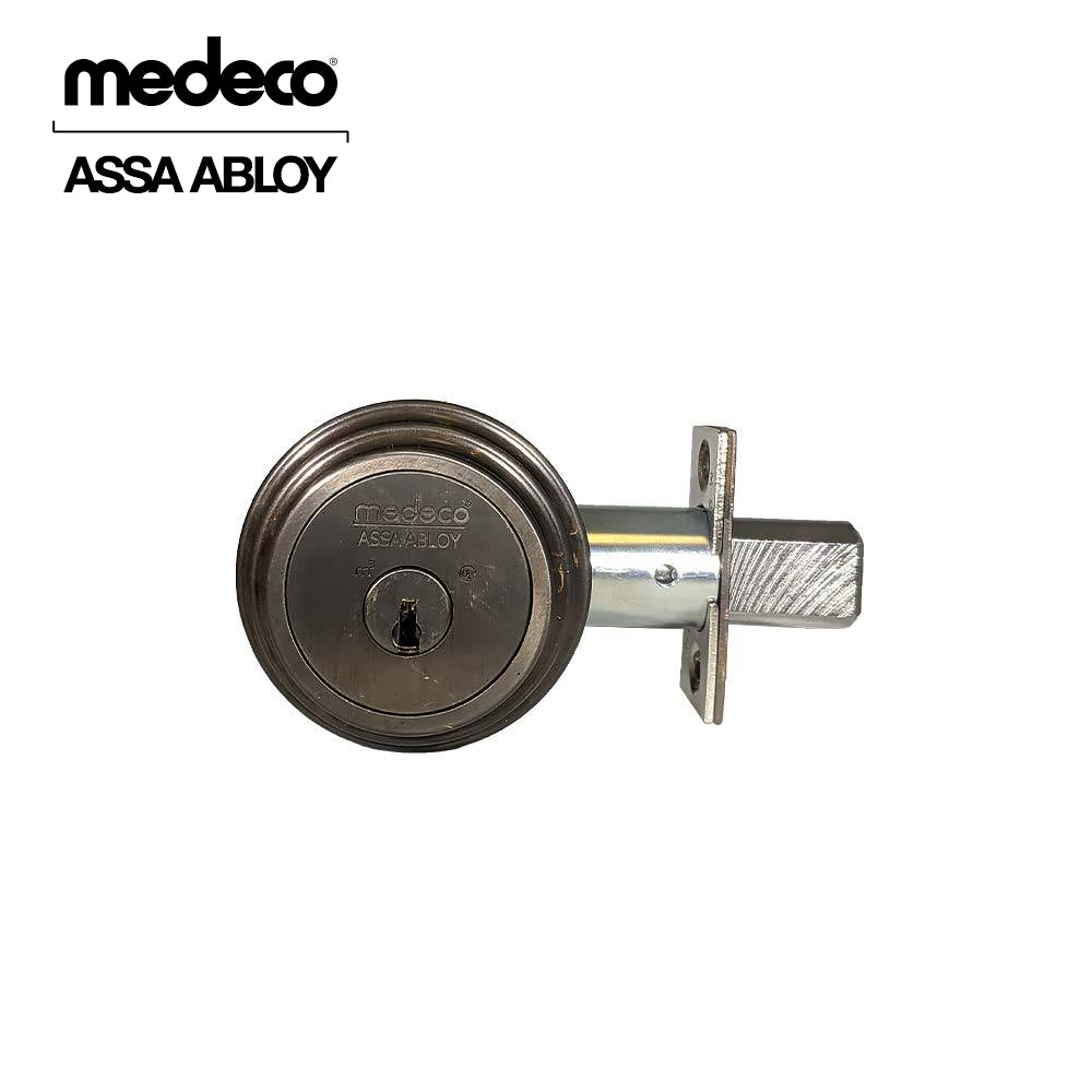 Medeco - 11R603T-13-DLT - Maxum Residential Deadbolt with 6 Pin DL Keyway Single Cylinder and 2-3/8 Backset - MedecoÂ³ - 13 (Dark Bronze/Oil Rubbed)