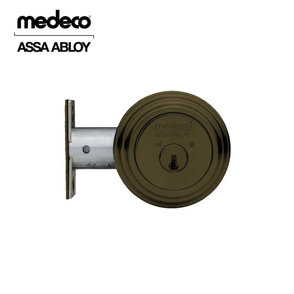 Medeco - 11R623J-10-DLT - Maxum Residential Deadbolt with 6 Pin DL Keyway Double Cylinder and 2-3/8" Backset - Medeco³ BiLevel - 10 (Satin Brass Blackened)