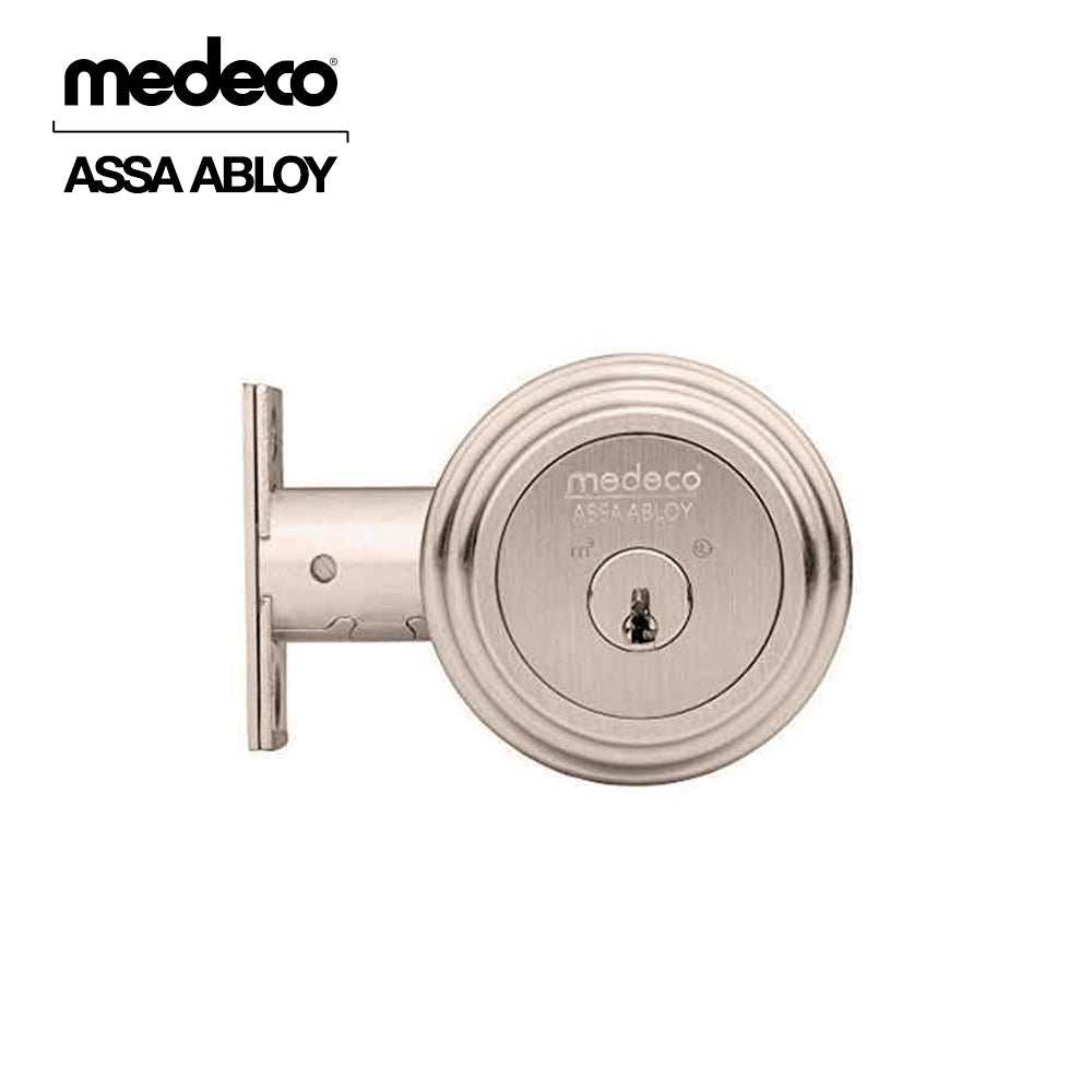 Medeco - 11R623J-19-DLT - Maxum Residential Deadbolt with 6 Pin DL Keyway Double Cylinder and 2-3/8 Backset - MedecoÂ³ BiLevel - 19 (Satin Nickel)