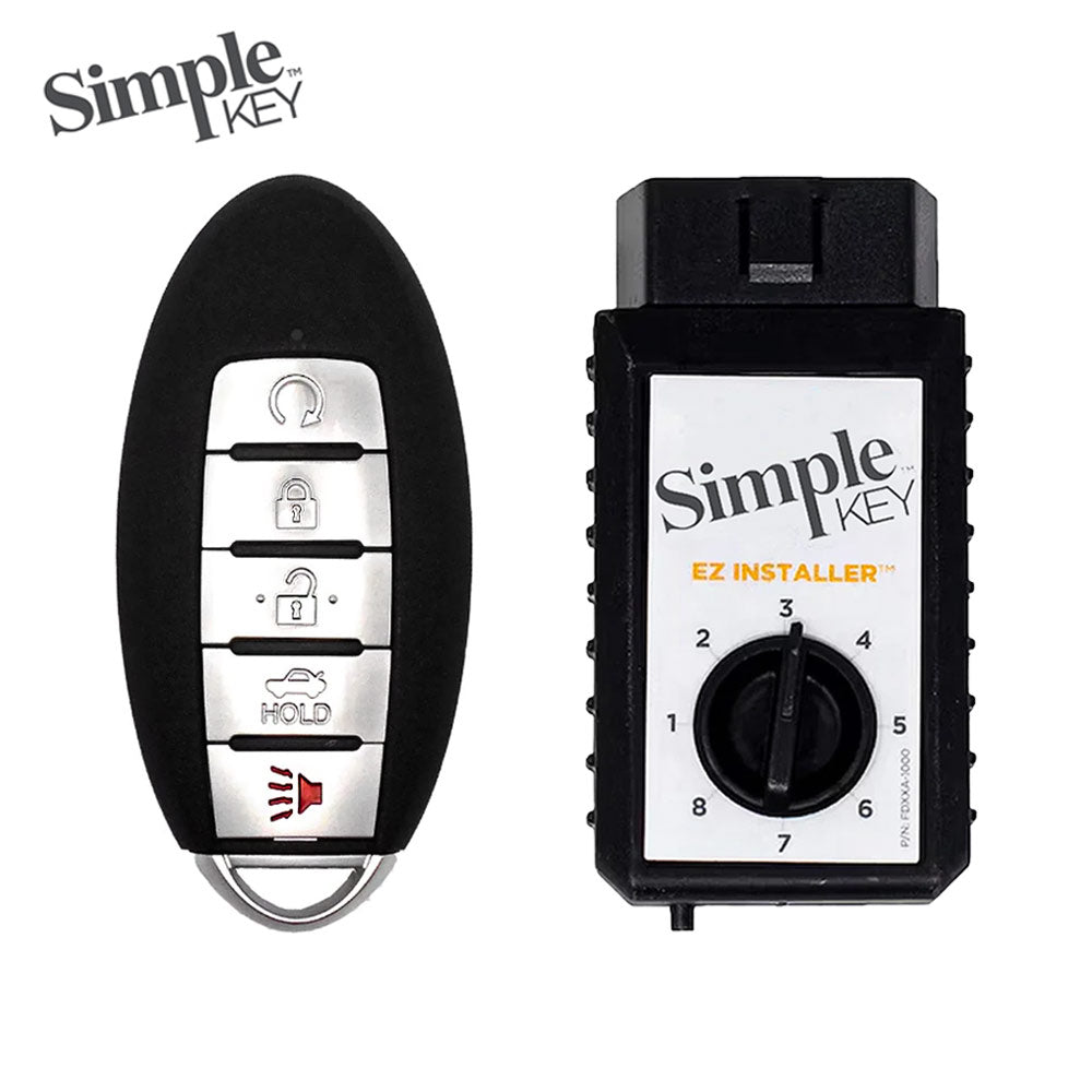 Simple Key 5-Button Smart Remote w/ Remote Start Panic & Trunk and EZ Installer 2013-2018 Nissan Infiniti