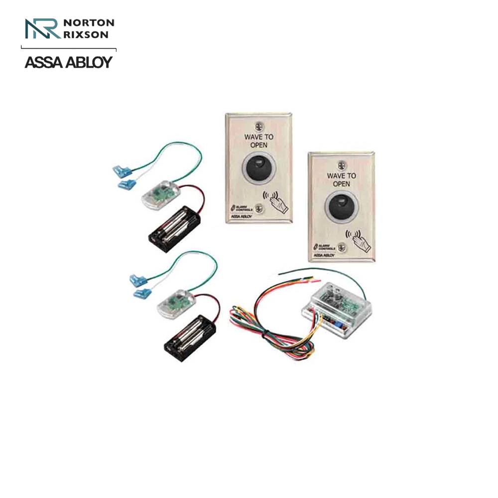 Norton - 767K2 - Touchless Actuator Kit Infrared Sensor with 4" Range and LED Status Indicators - Two 767 Wall Switch - Two 546 Transmitter - 537 Receiver - 630 (Satin Stainless Steel)