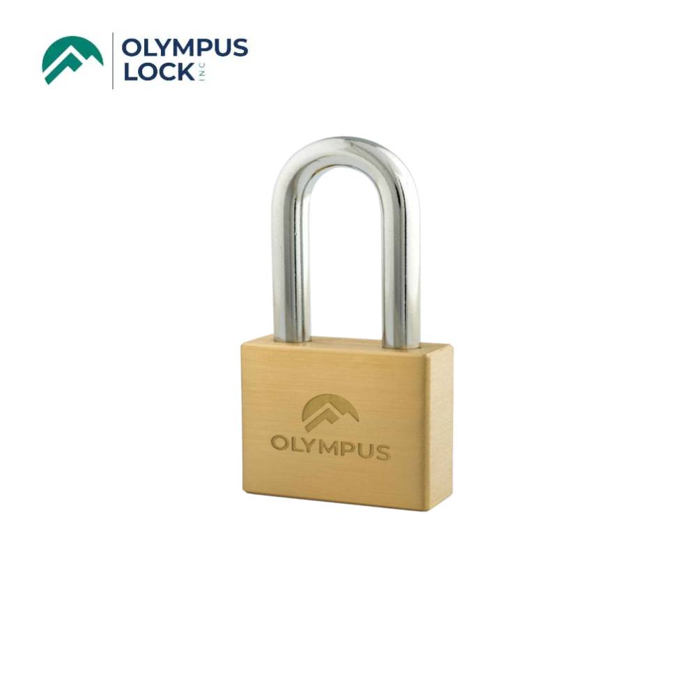 OLYMPUS LOCK - PN50 - Brass Padlocks - N Series National - 1-1/16 Inch Opening Optional Shackle - Optional Keying - US4 (Satin Brass-606)