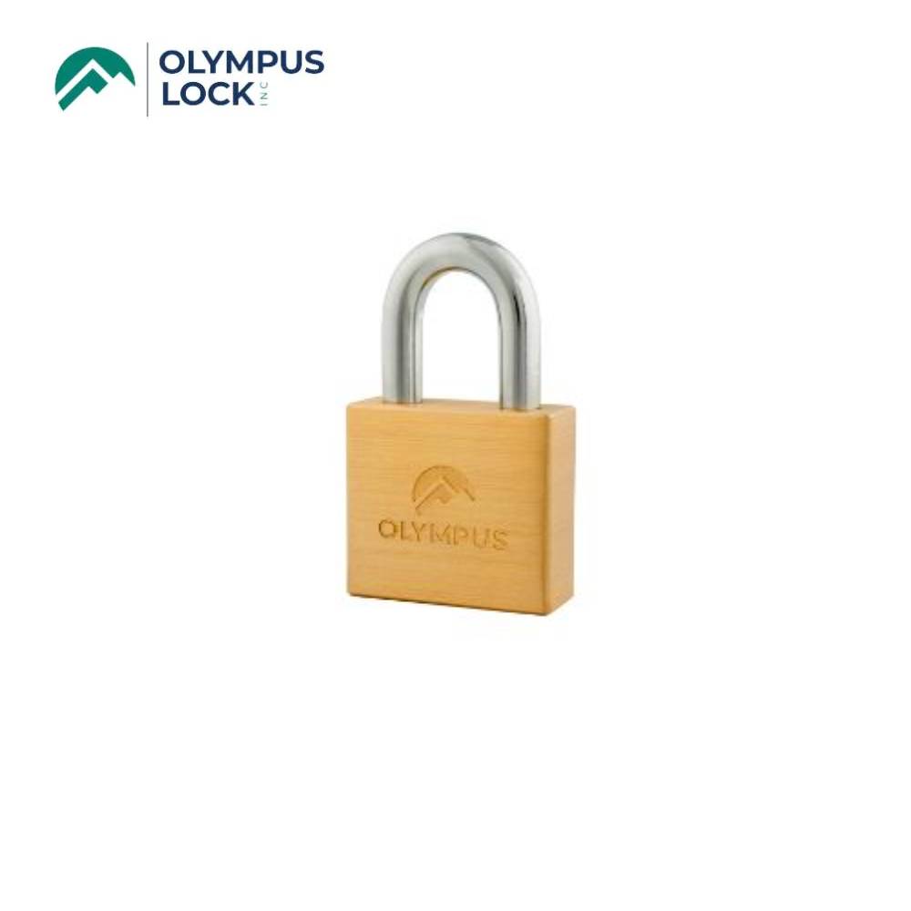 OLYMPUS LOCK - PN50 - Brass Padlocks - N Series National - 1-1/16 Inch Opening Optional Shackle - Optional Keying - US4 (Satin Brass-606)