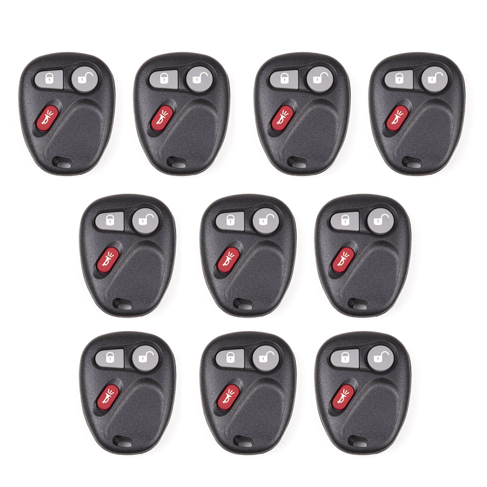 AKS KEYS Aftermarket Keyless Entry Remote Fob for GM 1998 1999 2000 2001 2002 3B FCC# KOBUT1BT (10 Pack)