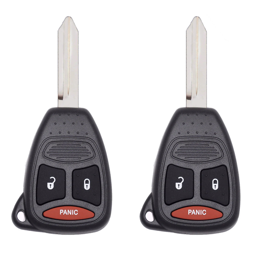 2004 - 2011 Dodge Mitsubishi Key Fob 3B - Long Panic - FCC# KOBDT04A - Non-Chip (2 Pack)