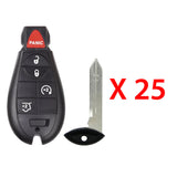 2011 - 2013 Jeep Grand Cherokee Smart Fobik Key 5B W/ Remote Start  FCC# IYZ-C01C (25 Pack)