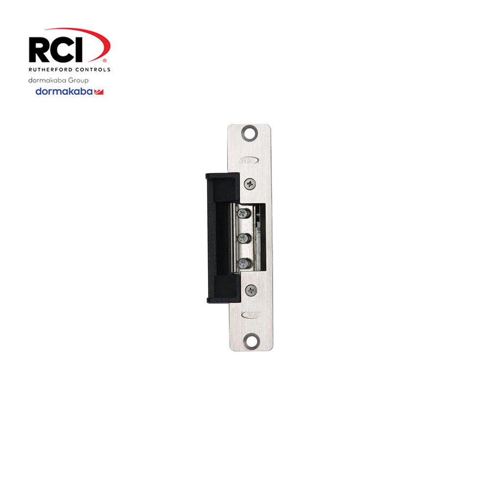 RCI 7105-05D-32D - Electric Strike Fail Secure with 5-7/8 Round Corner Faceplate For 3/4 In. Projection Latches - 12 VDC - 32D (Satin Stainless Steel-630)