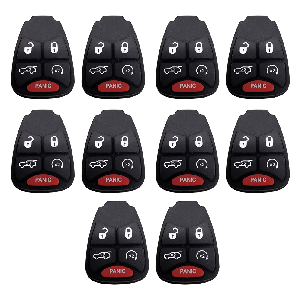 2007 Jeep Commander Grand Cherokee Remote Rubber Pad 5 Buttons (10 Pack)