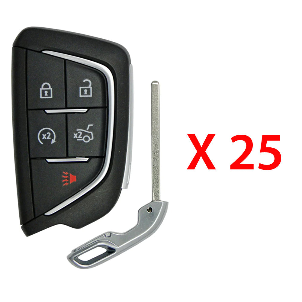 2020 - 2022 Cadillac Smart Key Shell 5B Compatible with FCC# YG0G20TB1 (25 Pack)