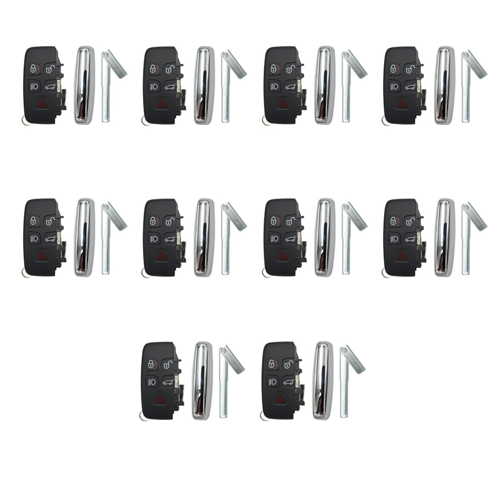 2011 - 2020 Jaguar Land Rover Smart Key Shell Case w/ Hatch 5 Buttons (10 Pack)