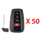 2019 - 2022 Toyota Highlander RAV4 Smart Key Shell 4B (50 Pack)