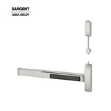 Sargent - 12-NB8715F - Surface Vertical Rod Exit Device Passage Function - Wide Stile Pushpad - 36 Inch Fire-Rated Device - J Lever with Escutcheon- Optional Handed - US32D (Satin Stainless Steel)