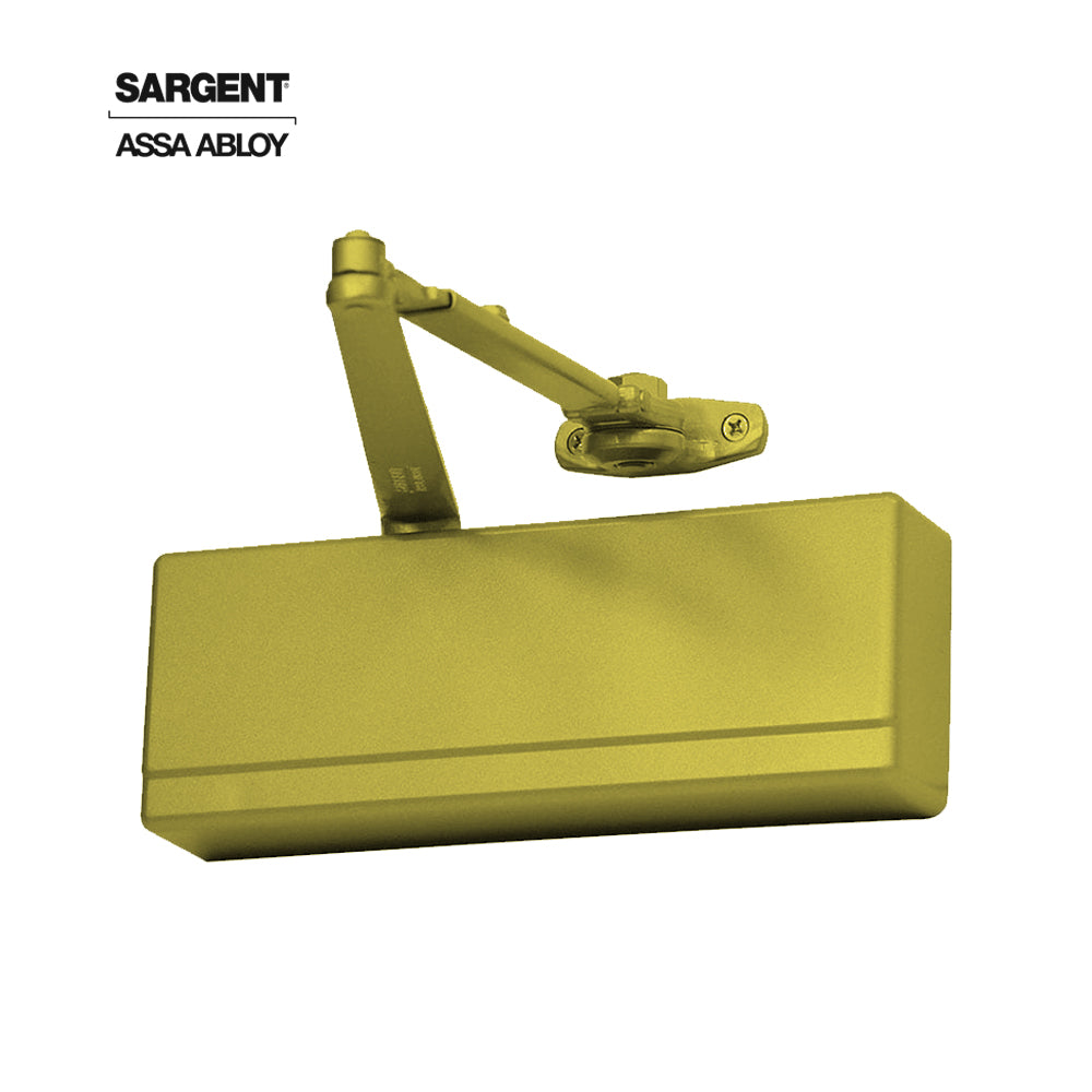 Sargent - 1431 - Powerglide Cast Iron Surface Door Closer - Standard and Top Jamb Applications - Plastic Cover - Grade 1 - EAB (Sprayed Brass Enamel)