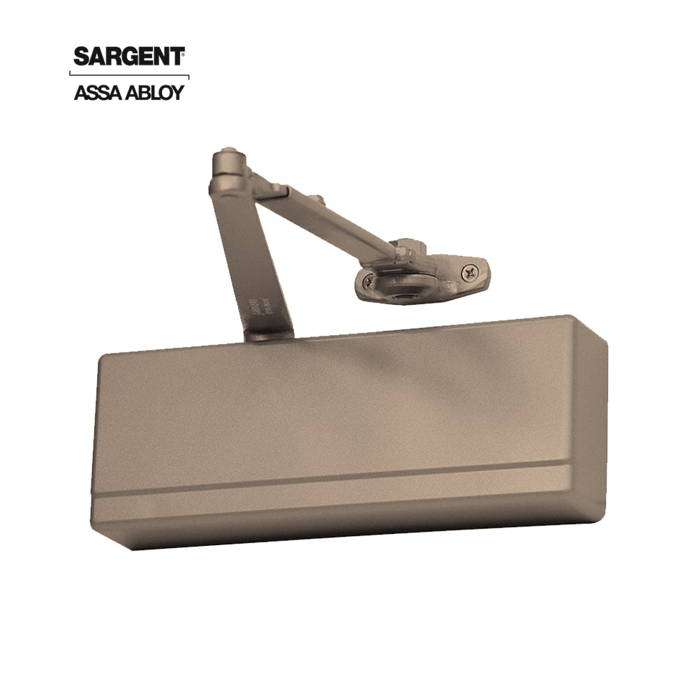 Sargent - 1431 - Powerglide Cast Iron Surface Door Closer - Standard and Top Jamb Applications - Plastic Cover - Grade 1 - EP (Sprayed Bronze Enamel to match Satin Bronze)