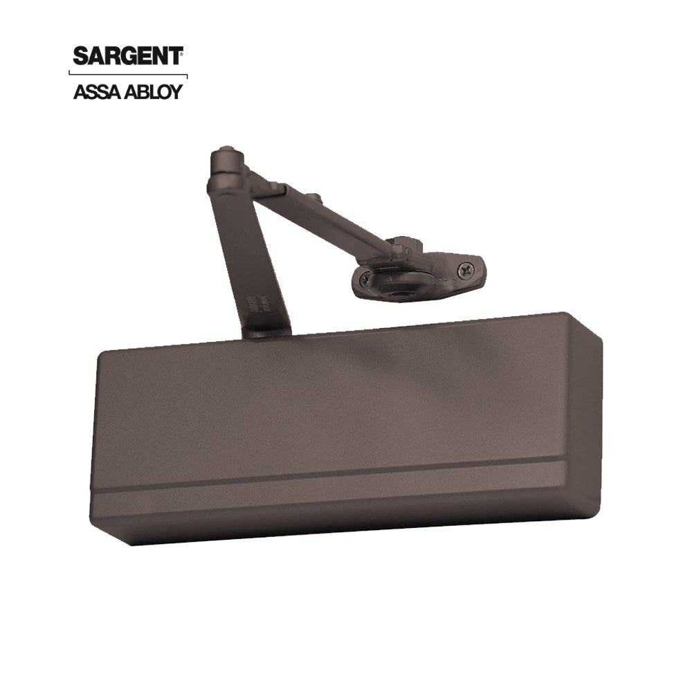 Sargent - 1431 - Powerglide Cast Iron Surface Door Closer - Track Type Applications - Plastic Cover - Grade 1 - 10BE (Dark Anodized, Satin Bronze)