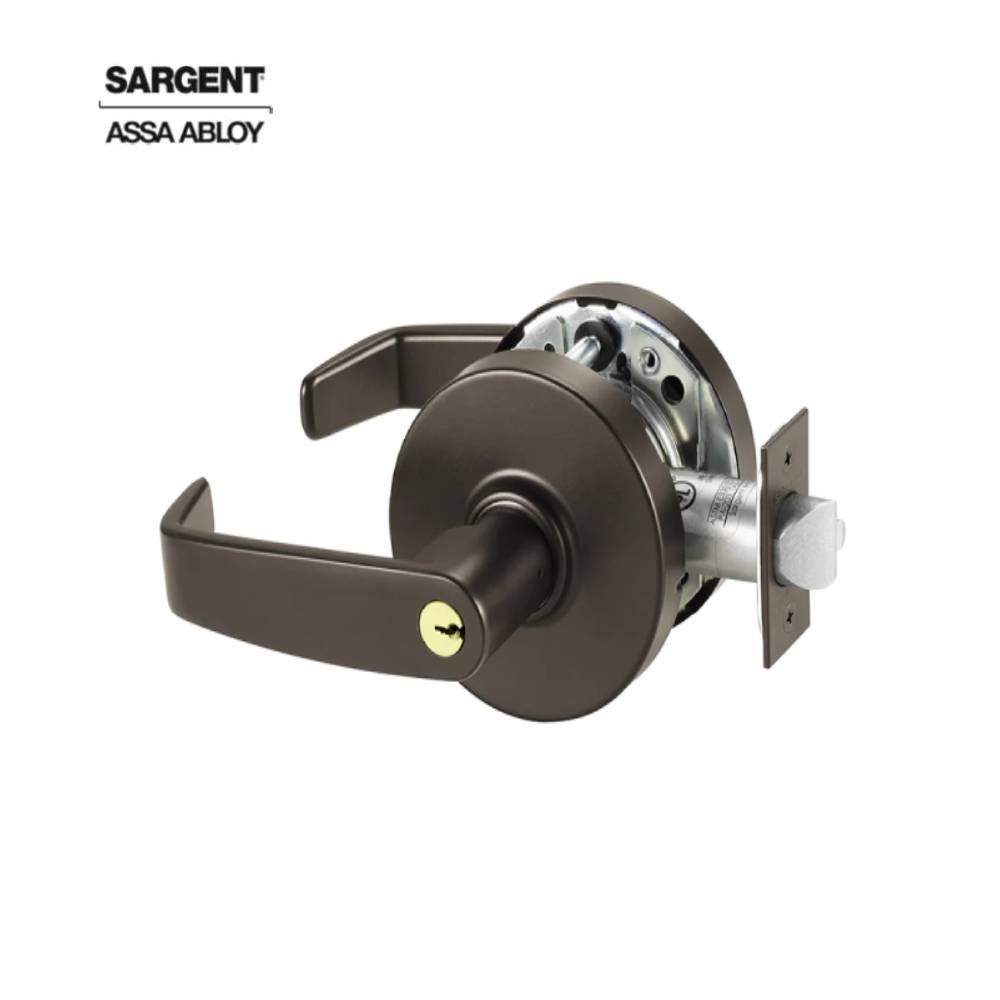 Sargent - 28-10G04 - Storeroom Cylindrical Lock with 2-3/4 Inch Backset and 4-7/8 Inch ANSI Strike - L Lever - LA Keyway - Grade 1 - Optional Color