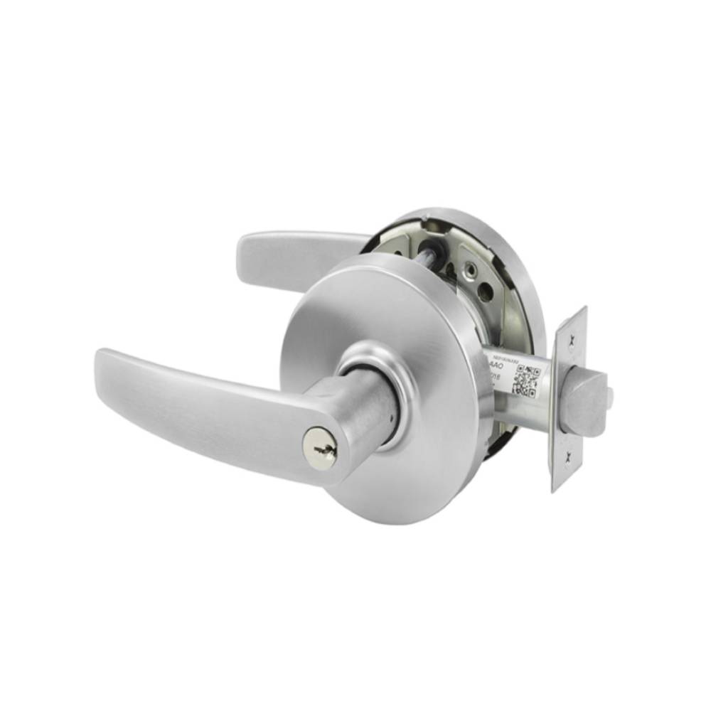 Sargent - 28-10G05 - Entrance Cylindrical Lock with 2-3/4 Backset and 4-7/8 ANSI Strike - B Lever - LA Keyway - Grade 1 - US26D (Satin Chrome)