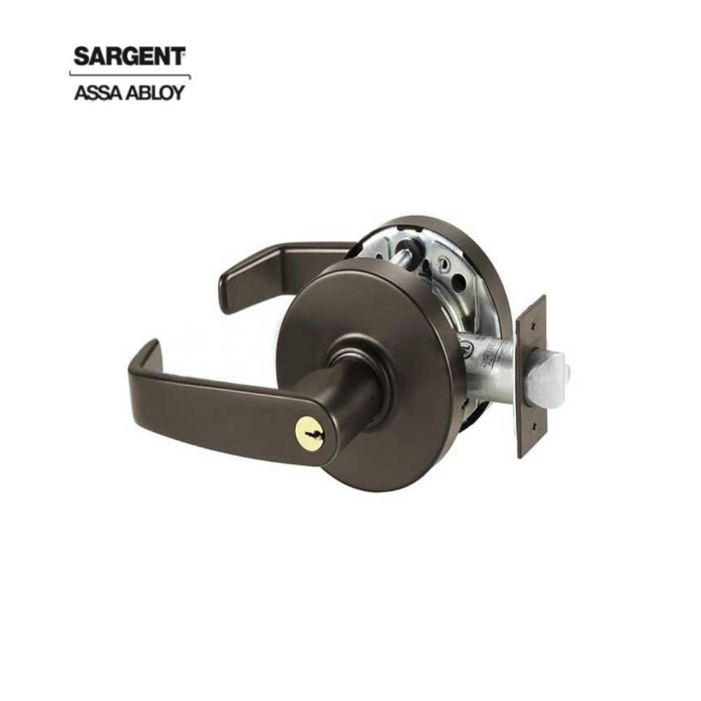 Sargent - 28-10G37 - Classroom Cylindrical Lock with 2-3/4 Inch Backset and 4-7/8 Inch ANSI Strike - L Lever - LA Keyway - Grade 1 - Optional Color