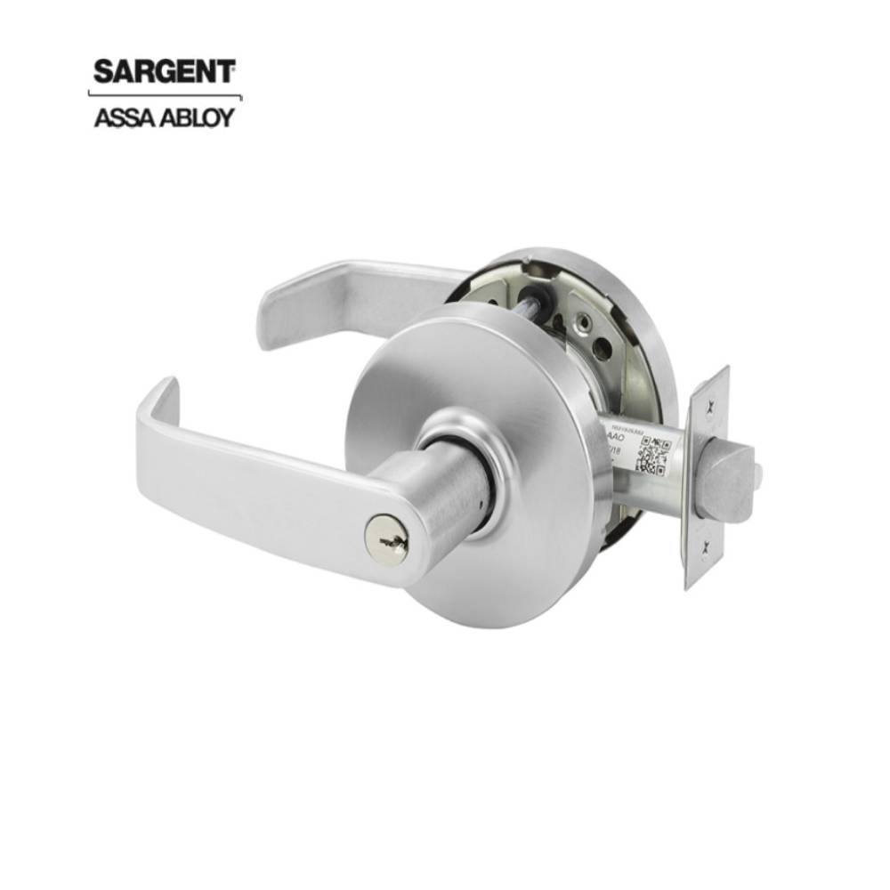 Sargent - 28-10G37 - Classroom Cylindrical Lock with 2-3/4 Inch Backset and 4-7/8 Inch ANSI Strike - L Lever - LA Keyway - Grade 1 - Optional Color