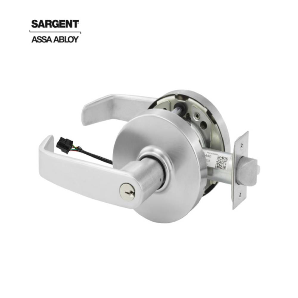 Sargent - 28-10G71 - Electrified Cylindrical Lock Fail Secure with 2-3/4 Inch Backset and 4-7/8 Inch ANSI Strike - LA Keyway - 24V - LL Design - Optional Color