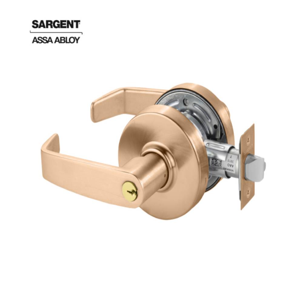 Sargent - 28-7G37 - Classroom Cylindrical Lock - L Lever - LA Keyway - 2-3/4 Inch Backset - 4-7/8 Inch ANSI Curved Lip Strike - Grade 2 - Optional Color