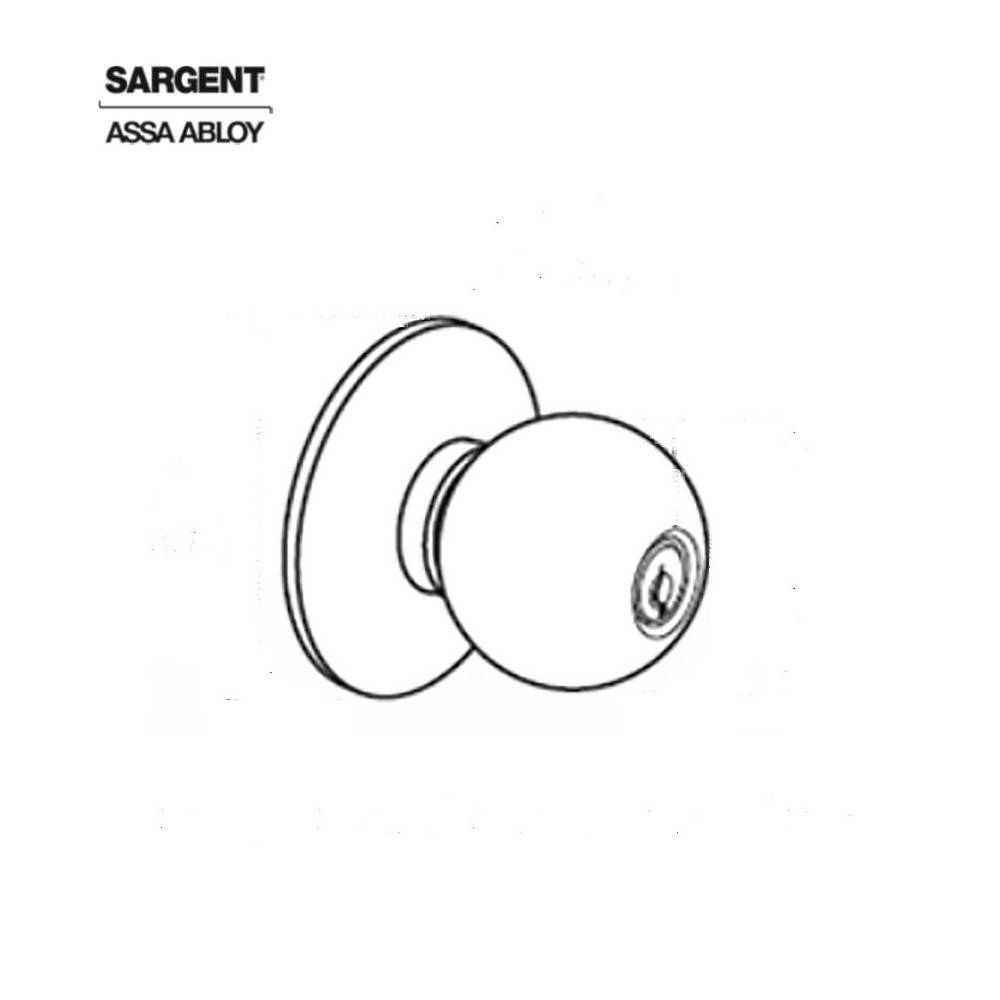 Sargent - 28-8XG05 - Cylindrical Knob Lock LB Design with 4-7/8 ANSI Strike and 2-3/4 Backset - Entry/Office - LA Keyway - US32D (Satin Stainless Steel)