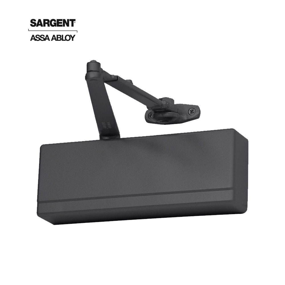 Sargent - 281 - Powerglide Cast Iron Surface Door Closer - Track Type Applications - Plastic Cover - Grade 1 - BSP (Black Suede Powder Coat)