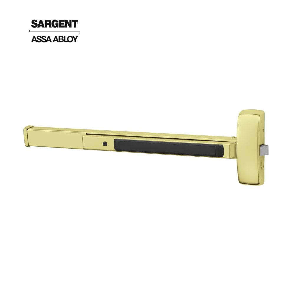 Sargent - 8804 - Rim Exit Device with Wide Stile Pushpad and Cylinder - Night Latch Function - Cylinder Dogging - Flush End Cap - Grade 1