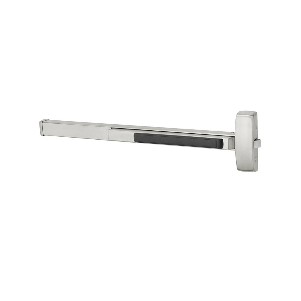 Sargent - 56-8804F - Rim Exit Bar Night Latch Function - Wide Stile Pushpad - 36 - L Lever with Escutcheon - LHR - Grade 1 - US32D (Satin Stainless Steel)