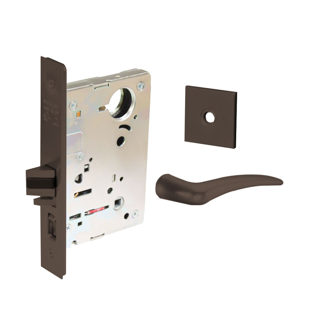 Sargent - 8204 - Storeroom Mortise Lock - Heavy Duty Standard Cylinder - LFIC - Rose Trim Function - Grade 1- US10BE (Dark Oxidized Satin Bronze)