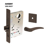 Sargent - 8204 - Storeroom Mortise Lock - Heavy Duty Standard Cylinder - LFIC - Rose Trim Function - Grade 1- US10BE (Dark Oxidized Satin Bronze)