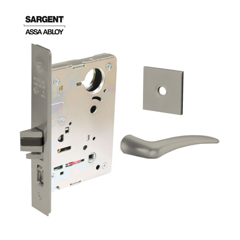 Sargent - 8204 - Storeroom Mortise Lock - Heavy Duty Standard Cylinder - LFIC - Rose Trim Function - Grade 1 - US15 (Satin Nickel Plated, Clear Coated)