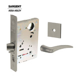 Sargent - 8204 - Storeroom Mortise Lock - Heavy Duty Standard Cylinder - LFIC - Rose Trim Function - Grade 1 - US15 (Satin Nickel Plated, Clear Coated)