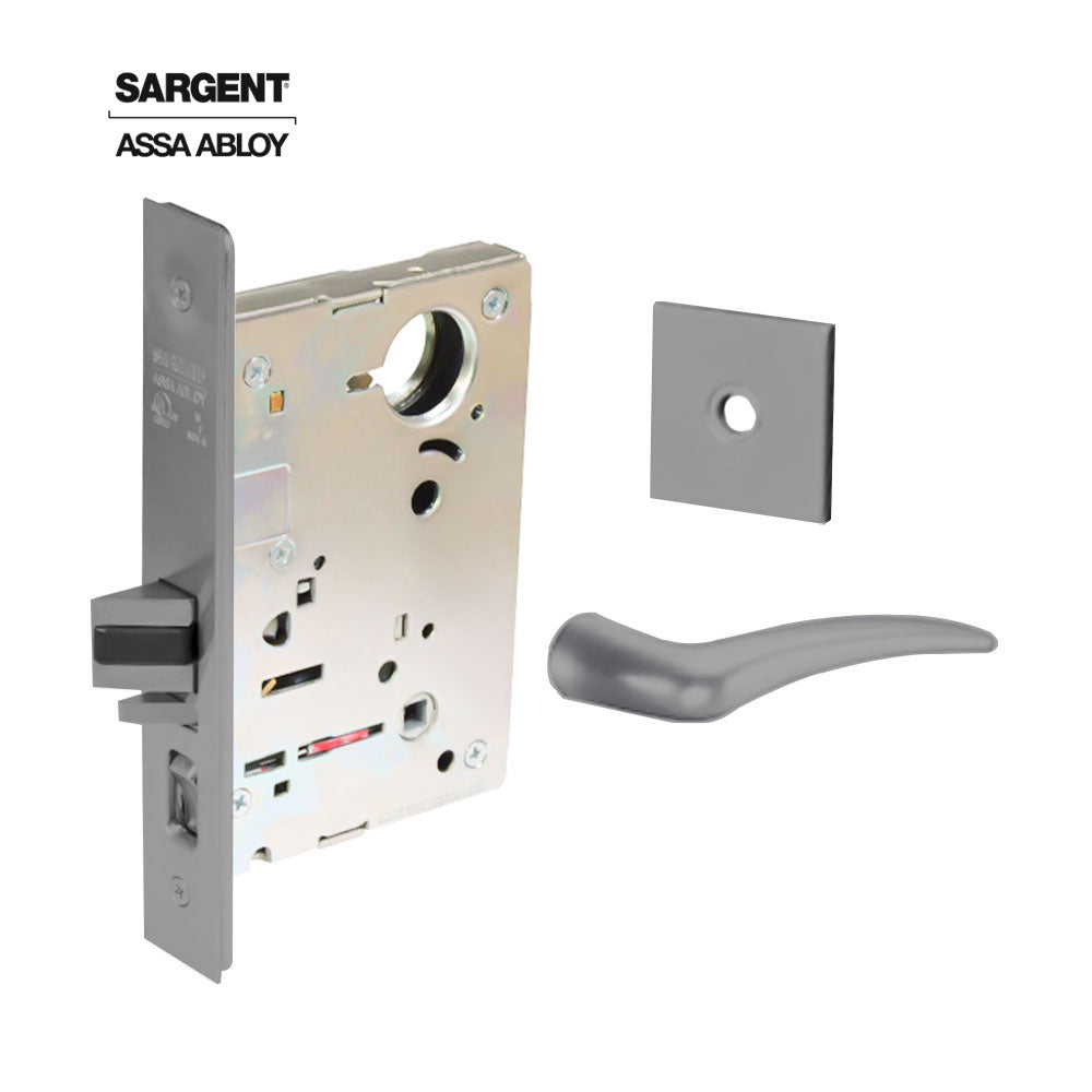 Sargent - 8204 - Storeroom Mortise Lock - Heavy Duty Standard Cylinder - LFIC - Rose Trim Function - Grade 1 - US26D (Satin Chromium Plated Over Nickel)