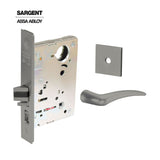 Sargent - 8204 - Storeroom Mortise Lock - Heavy Duty Standard Cylinder - LFIC - Rose Trim Function - Grade 1 - US32D (Satin Stainless Steel)