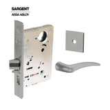 Sargent - 8204 - Storeroom Mortise Lock - Heavy Duty Standard Cylinder - LFIC - Rose Trim Function - Grade 1 - US32 (Bright Stainless Steel)