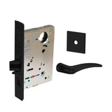 Sargent - 8204 - Storeroom Mortise Lock - Heavy Duty Standard Cylinder - LFIC - Rose Trim Function - Grade 1 - BSP (Black Suede Powder Coat)