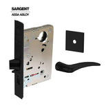 Sargent - 8204 - Storeroom Mortise Lock - Heavy Duty Standard Cylinder - LFIC - Rose Trim Function - Grade 1 - BSP (Black Suede Powder Coat)