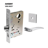 Sargent - 8204 - Storeroom Mortise Lock - Heavy Duty Standard Cylinder - LFIC - Rose Trim Function - Grade 1 - WSP (White Suede Powder Coat)