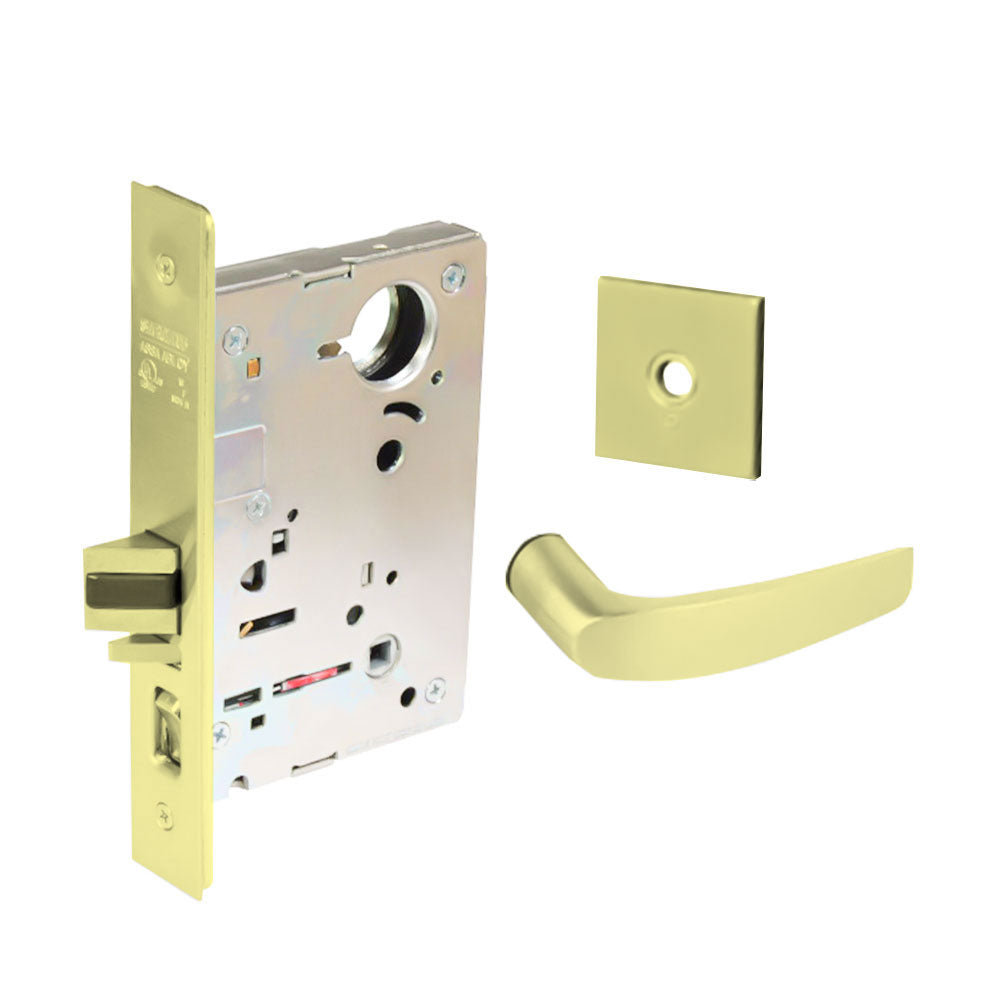 Sargent - 8204 - Storeroom Mortise Lock - Heavy Duty Standard Cylinder - LFIC - Rose Trim Function - Grade 1 - US3 (Bright Brass, Clear Coated)